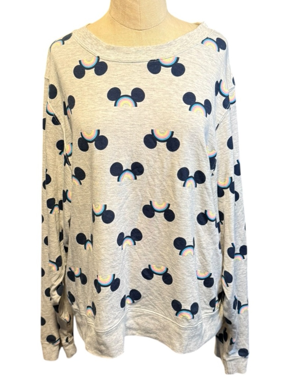 Disney Mickey Rainbow Cozy Crewneck Sweatshirt XL